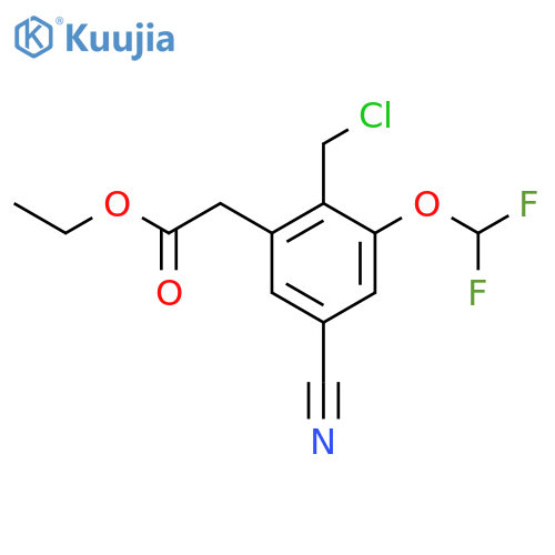 Ethyl 2-chloromethyl-5-cyano-3-(difluoromethoxy)phenylacetate structure