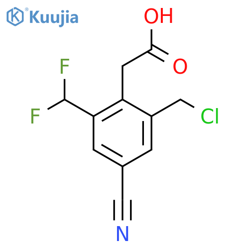 2-Chloromethyl-4-cyano-6-(difluoromethyl)phenylacetic acid structure