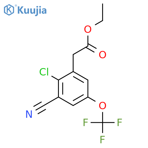 Ethyl 2-chloro-3-cyano-5-(trifluoromethoxy)phenylacetate structure