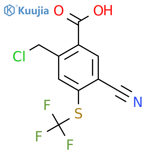2-Chloromethyl-5-cyano-4-(trifluoromethylthio)benzoic acid structure