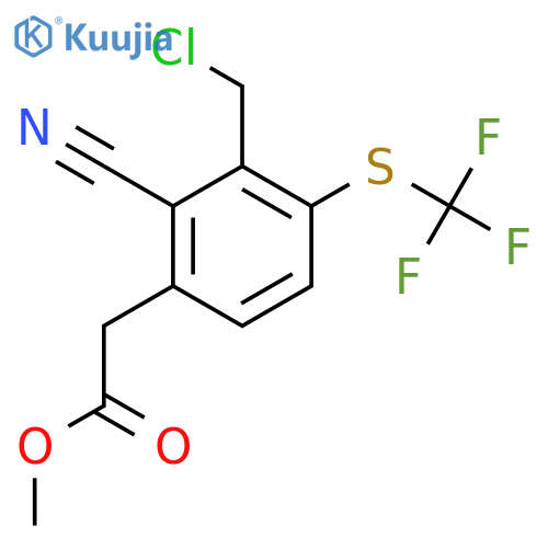 Methyl 3-chloromethyl-2-cyano-4-(trifluoromethylthio)phenylacetate structure