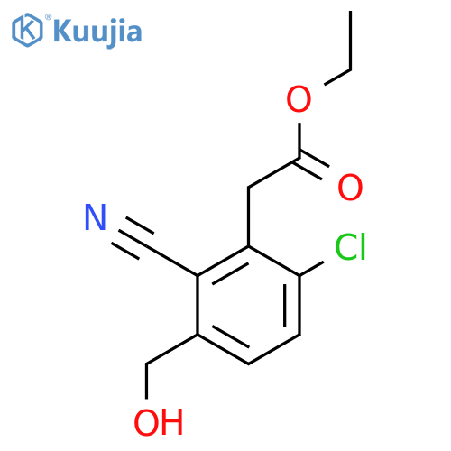 Ethyl 6-chloro-2-cyano-3-(hydroxymethyl)phenylacetate structure
