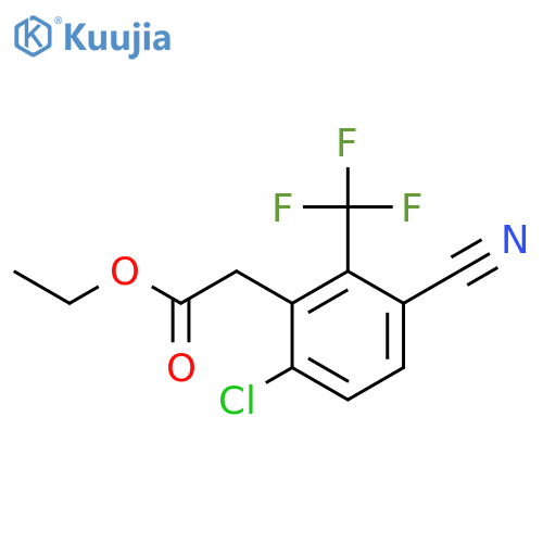 Ethyl 6-chloro-3-cyano-2-(trifluoromethyl)phenylacetate structure