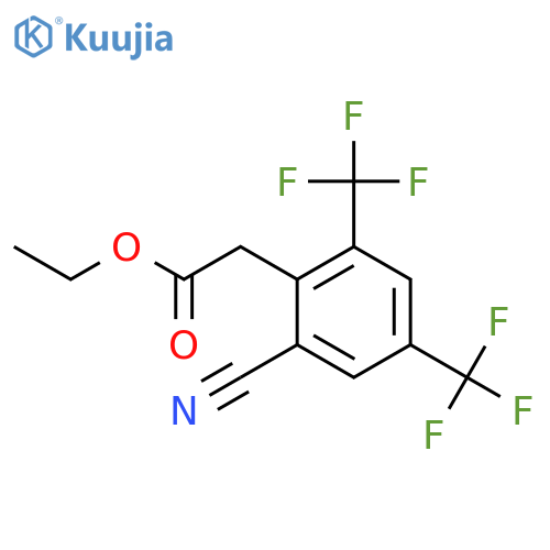 Ethyl 2,4-bis(trifluoromethyl)-6-cyanophenylacetate structure
