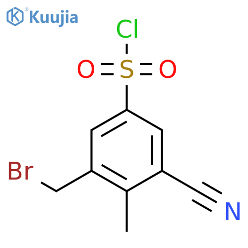 3-Bromomethyl-5-cyano-4-methylbenzenesulfonyl chloride structure