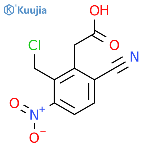 2-Chloromethyl-6-cyano-3-nitrophenylacetic acid structure