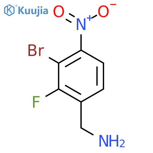 3-Bromo-2-fluoro-4-nitrobenzylamine structure