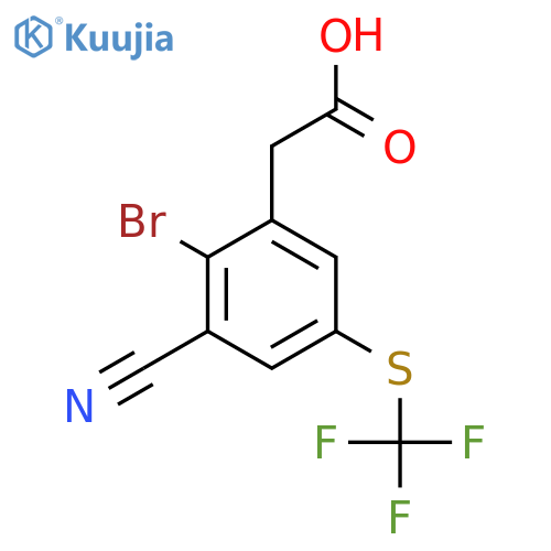 2-Bromo-3-cyano-5-(trifluoromethylthio)phenylacetic acid structure