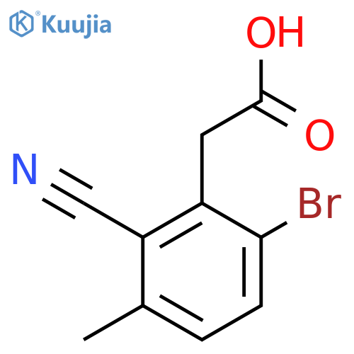 6-Bromo-2-cyano-3-methylphenylacetic acid structure