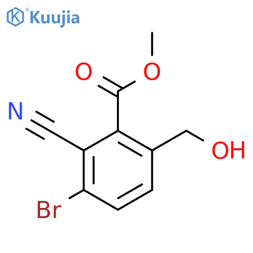 Methyl 3-bromo-2-cyano-6-(hydroxymethyl)benzoate structure