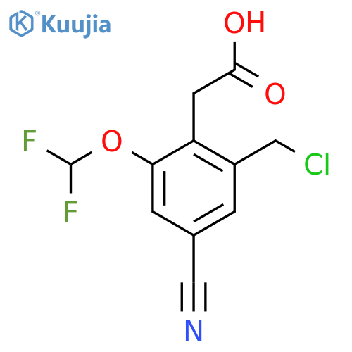 2-Chloromethyl-4-cyano-6-(difluoromethoxy)phenylacetic acid structure