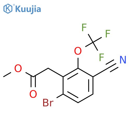 Methyl 6-bromo-3-cyano-2-(trifluoromethoxy)phenylacetate structure