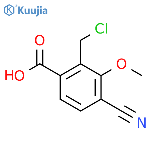 2-Chloromethyl-4-cyano-3-methoxybenzoic acid structure