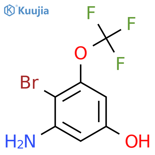 2-Bromo-5-hydroxy-3-(trifluoromethoxy)aniline structure