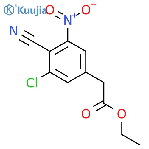 Ethyl 3-chloro-4-cyano-5-nitrophenylacetate structure