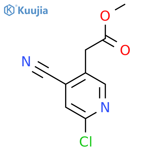 Methyl 2-chloro-4-cyanopyridine-5-acetate structure