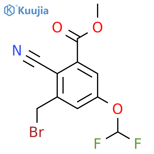 Methyl 3-bromomethyl-2-cyano-5-(difluoromethoxy)benzoate structure