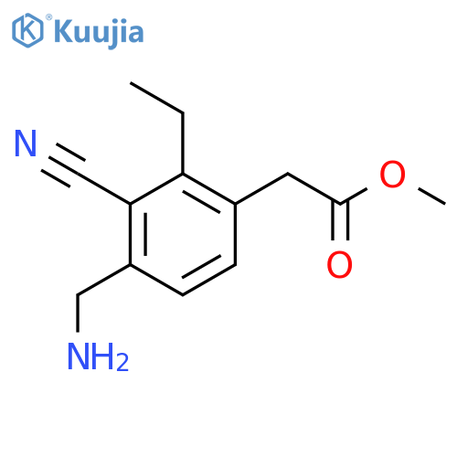 Methyl 4-aminomethyl-3-cyano-2-ethylphenylacetate structure