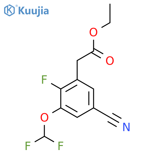 Ethyl 5-cyano-3-difluoromethoxy-2-fluorophenylacetate structure