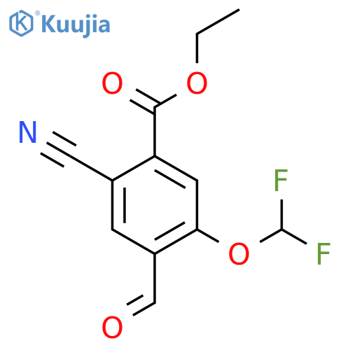 Ethyl 2-cyano-5-difluoromethoxy-4-formylbenzoate structure