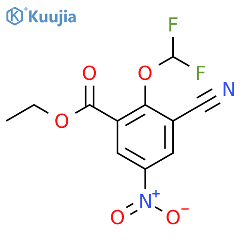 Ethyl 3-cyano-2-difluoromethoxy-5-nitrobenzoate structure