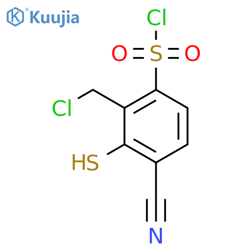 2-Chloromethyl-4-cyano-3-mercaptobenzenesulfonyl chloride structure