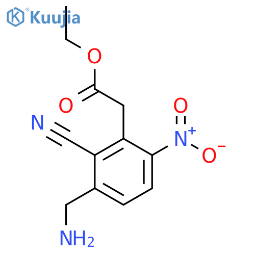Ethyl 3-aminomethyl-2-cyano-6-nitrophenylacetate structure