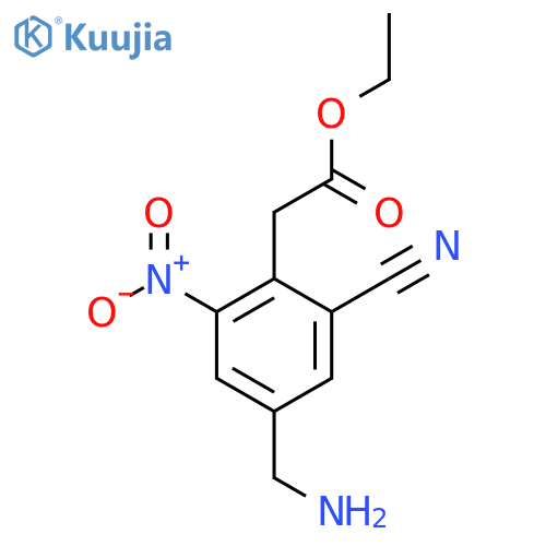 Ethyl 4-aminomethyl-2-cyano-6-nitrophenylacetate structure