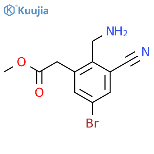 Methyl 2-aminomethyl-5-bromo-3-cyanophenylacetate structure