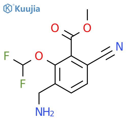 Methyl 3-aminomethyl-6-cyano-2-(difluoromethoxy)benzoate structure