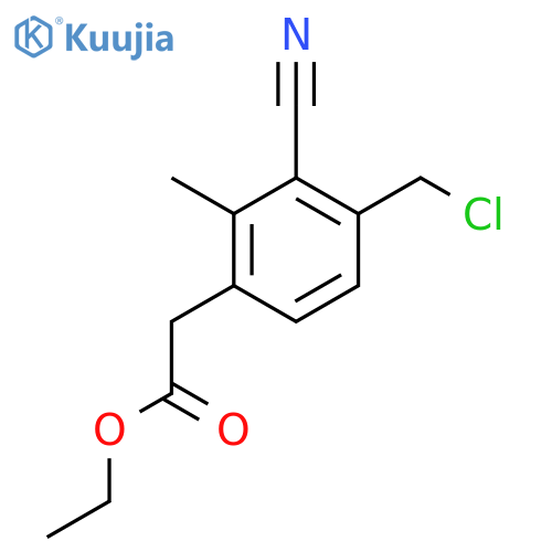 Ethyl 4-chloromethyl-3-cyano-2-methylphenylacetate structure