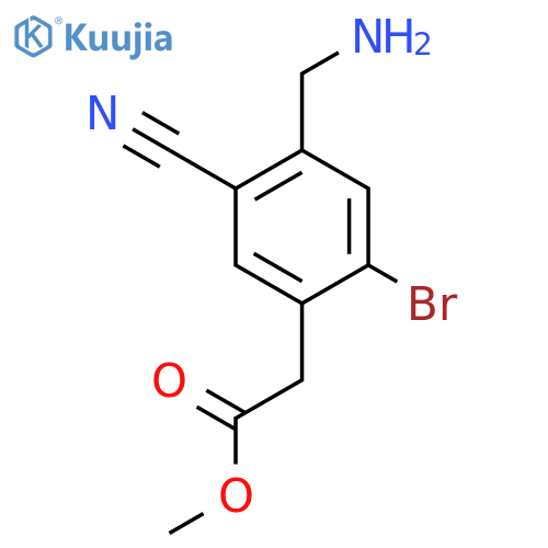 Methyl 4-aminomethyl-2-bromo-5-cyanophenylacetate structure