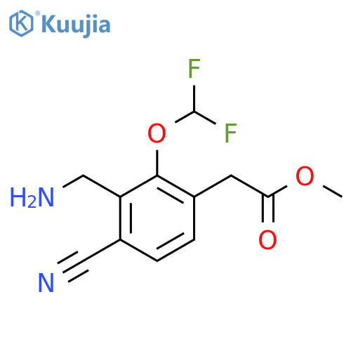 Methyl 3-aminomethyl-4-cyano-2-(difluoromethoxy)phenylacetate structure