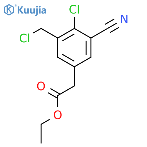 Ethyl 4-chloro-3-chloromethyl-5-cyanophenylacetate structure