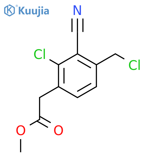 Methyl 2-chloro-4-chloromethyl-3-cyanophenylacetate structure
