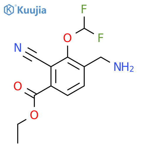 Ethyl 4-aminomethyl-2-cyano-3-(difluoromethoxy)benzoate structure
