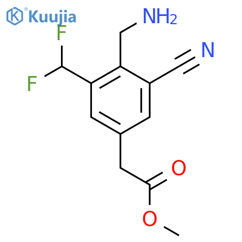 Methyl 4-aminomethyl-3-cyano-5-(difluoromethyl)phenylacetate structure