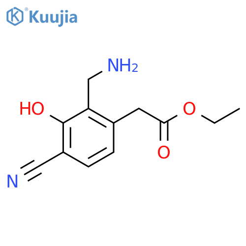 Ethyl 2-aminomethyl-4-cyano-3-hydroxyphenylacetate structure
