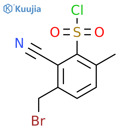 3-Bromomethyl-2-cyano-6-methylbenzenesulfonyl chloride structure