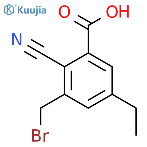 3-Bromomethyl-2-cyano-5-ethylbenzoic acid structure