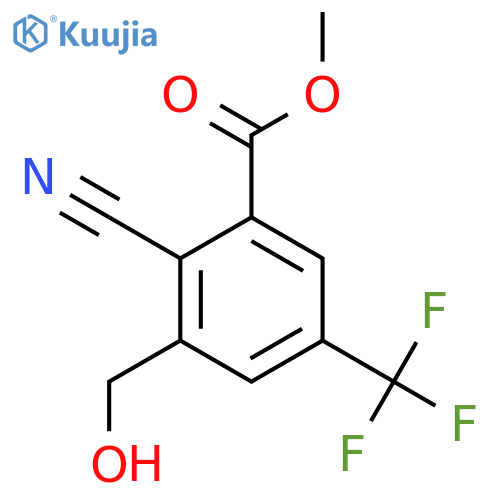 Methyl 2-cyano-3-hydroxymethyl-5-(trifluoromethyl)benzoate structure