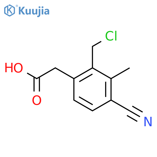 2-Chloromethyl-4-cyano-3-methylphenylacetic acid structure