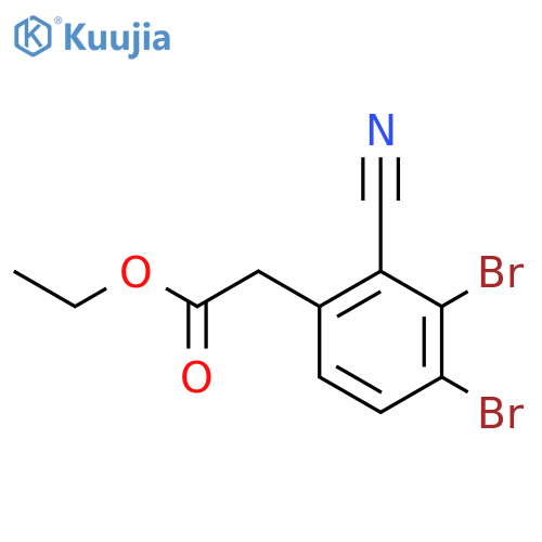 Ethyl 2-cyano-3,4-dibromophenylacetate structure