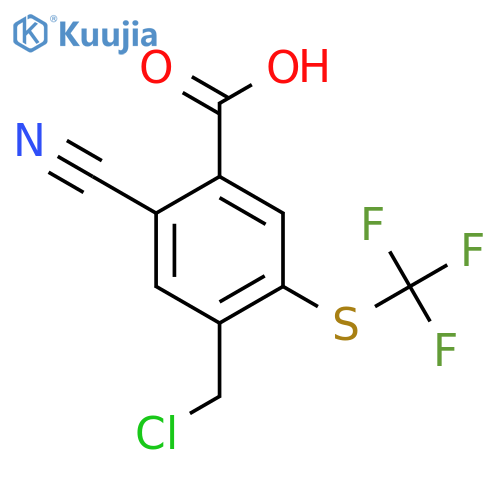4-Chloromethyl-2-cyano-5-(trifluoromethylthio)benzoic acid structure