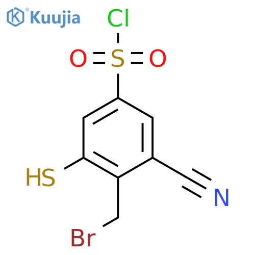 4-Bromomethyl-3-cyano-5-mercaptobenzenesulfonyl chloride structure