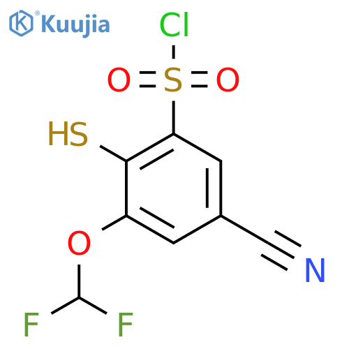 5-Cyano-3-difluoromethoxy-2-mercaptobenzenesulfonyl chloride structure