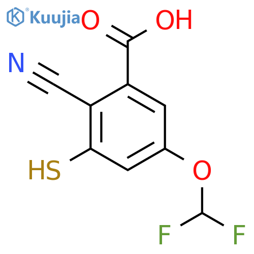 2-Cyano-5-difluoromethoxy-3-mercaptobenzoic acid structure