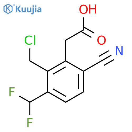 2-Chloromethyl-6-cyano-3-(difluoromethyl)phenylacetic acid structure