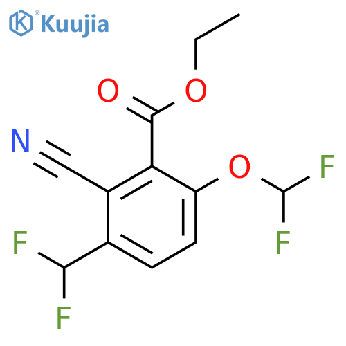 Ethyl 2-cyano-6-difluoromethoxy-3-(difluoromethyl)benzoate structure