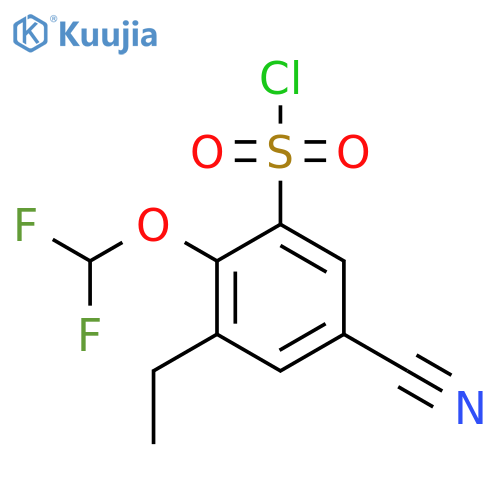 5-Cyano-2-difluoromethoxy-3-ethylbenzenesulfonyl chloride structure